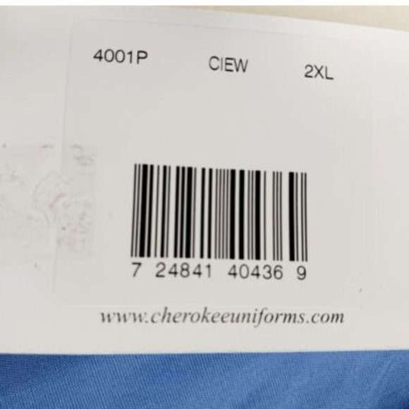 Cherokee Workwear Womens Pull-on Scrub Pants 4001P Light Blue 2XL Elastic Waist - Picture 4 of 5